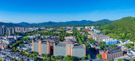 Fototapeta premium Aerial view of Yuquan Campus of Zhejiang University, China
