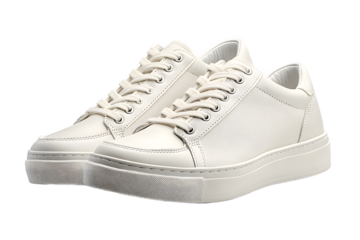 Pair of white sneakers isolated, high resolution image for print advertising, catalog design, and fashion editorial content