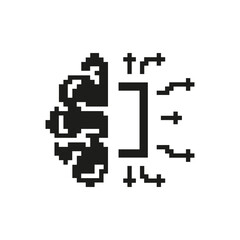 Obraz premium Artificial Intelligence Brain Circuit Icon. Ai Technology, Machine Learning, And Neural Network Symbol. Digital Transformation And Innovation. Isolated Vector Illustration
