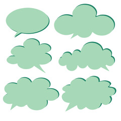 set of comic speech bubbles