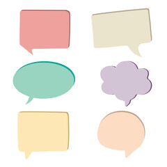 set of colorful speech bubbles