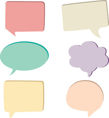 set of colorful speech bubbles