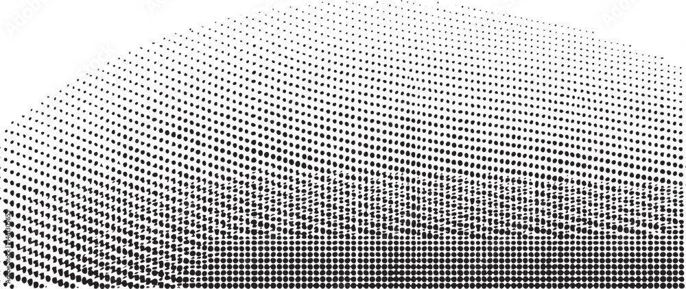 Poster a grayscale sphere gradually transitions into a scattering of small dots.