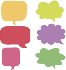colourful  blank speech bubble collection