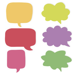 colourful  blank speech bubble collection