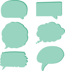 green blank speech bubble collection