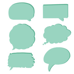green blank speech bubble collection