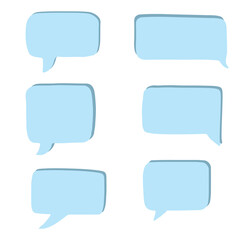 blue blank speech bubble collection