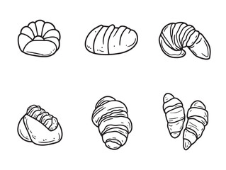 Stylish Croissant Line Art Illustration for Creative Food Graphics