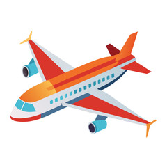 passenger aeroplane  vector image on the white background