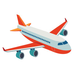 passenger aeroplane  vector image on the white background