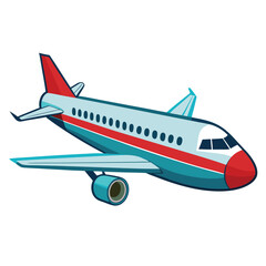 passenger aeroplane  vector image on the white background