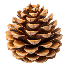 Pine cone with detailed scales cut out, crystal clear image for nature guides, seasonal design, and organic material visuals