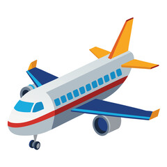 passenger aeroplane  vector image on the white background