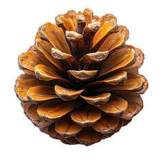 Pine cone with detailed scales isolated, highly detailed photo for nature education and environmental research materials
