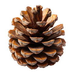 Pine cone with detailed scales cut out, crystal clear image for natural background elements and forest ecology themes
