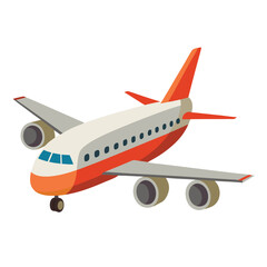 passenger aeroplane  vector image on the white background