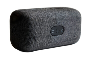 Portable Bluetooth speaker with fabric cover cut out, crystal clear image for website graphics and social media promotions