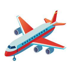 passenger aeroplane  vector image on the white background