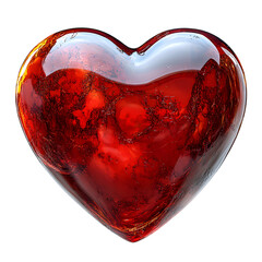 Red heart symbol isolated, professional quality graphic for medical presentations and healthcare industry visuals