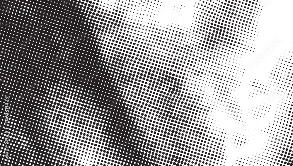 Poster a grayscale portrait features a partially obscured face with a halftone