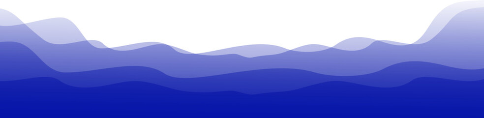 Blue Wave Transparent Corner Border