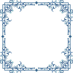 Vector ornamental floral frame series. Page decoration designs in Oriental and Turkish style, great for greeting cards and wedding invitations. Blue and violet colors.	