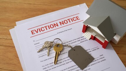 Eviction notice concept. Getting evicted from a house for not making payments on time.