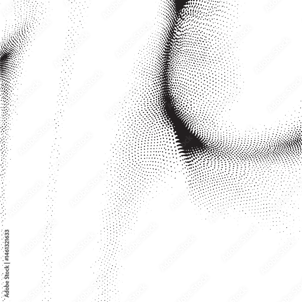 Poster a close-up view of a textured abstract face composed of countless tiny dots.