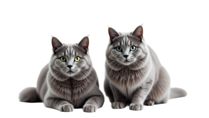 two cats isolated on white