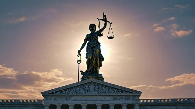Statue of the Goddess of Justice in a palace of justice.