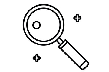 vector magnifying glass line art design