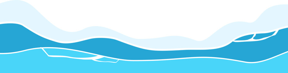 Wave Water Corner Border