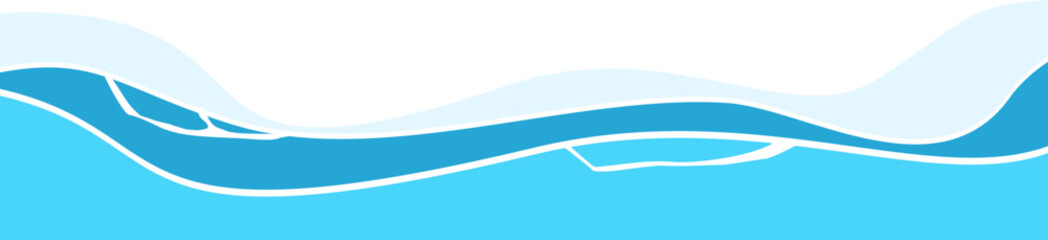 Wave Water Corner Border