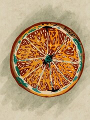 Lemon juice slice painting drawing 
