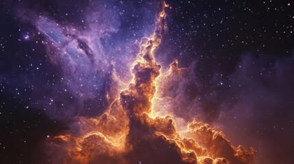 Fototapeta premium A 4K photo of 4K photo of cosmic background with a bright purple nebula and the glitter of stars.