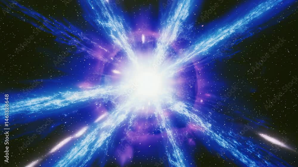 Aufkleber cosmic explosion bright nebula in space