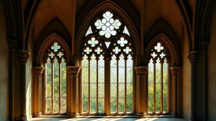 Fototapeta premium Gothic tracery window detail