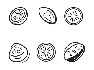 Cucumber Slice Food Line Art Illustration for Healthy Recipes