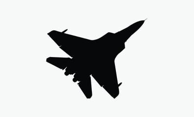 fighter jet silhouette, aircraft vector illustration, military jet icon, aviation silhouette art, jet plane black silhouette