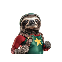 Adventurous Sloth Superhero Ready for Action