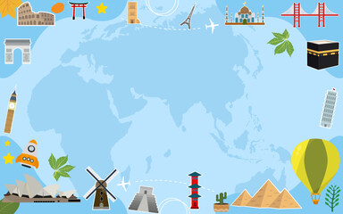 travel background template with cute design