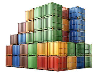 Fototapeta premium container cargo freight containers isolated on white background. PNG Transparent.