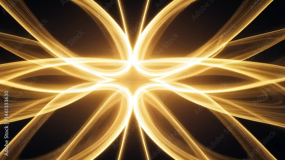 Poster abstract golden light pattern flowing design with mesmerizing waves and shapes