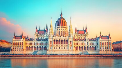 Fototapeta premium The Parliament Building in Vienna with clear sky