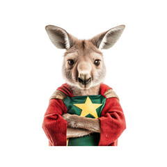 Super Kangaroo Aussie Icon in Superhero Costume