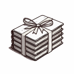 Stack of books tied with ribbon