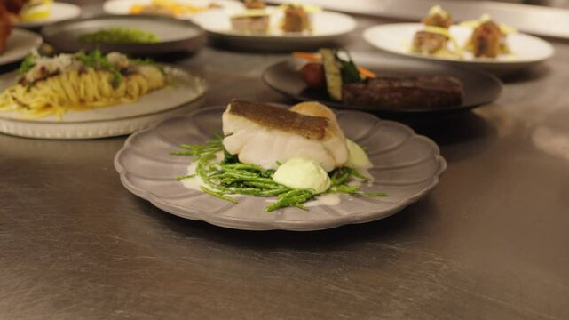Restaurant menu choices, fine dining, delicious cooked fish recipes