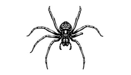 Obraz premium Captivating spider illustration artistic display black and white creative studio detailed view insect art