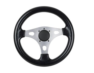 Black and silver car steering wheel